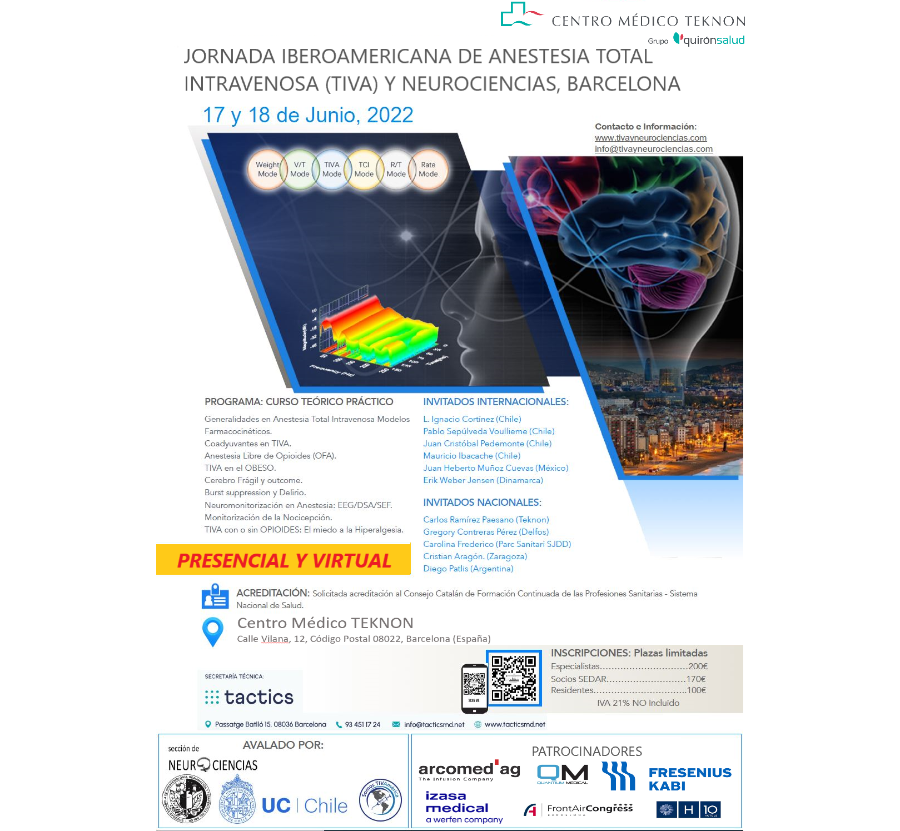 Jornada Iberoamericana de Anestesia Total Intravenosa TIVA y Neurociencias